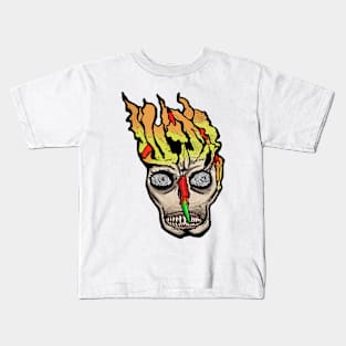 Flaming Skull Kids T-Shirt